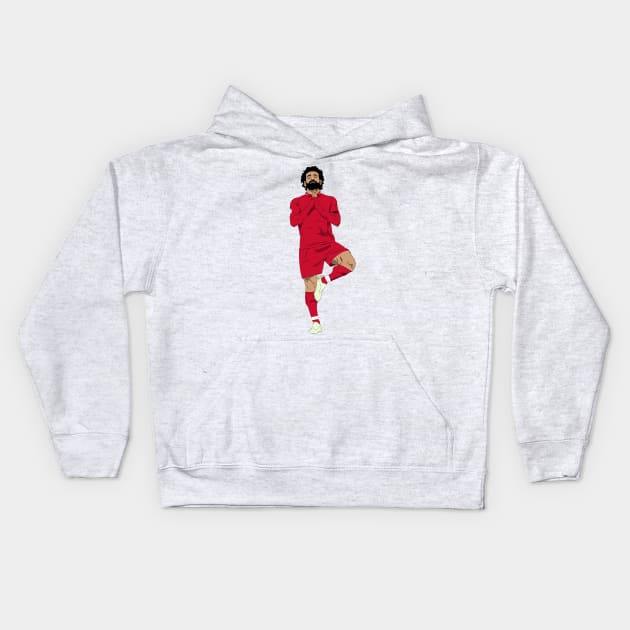 Mohamed Salah Yoga Goal Celebration Kids Hoodie by WalkDesigns